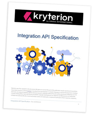 Integration API Specification document cover page
