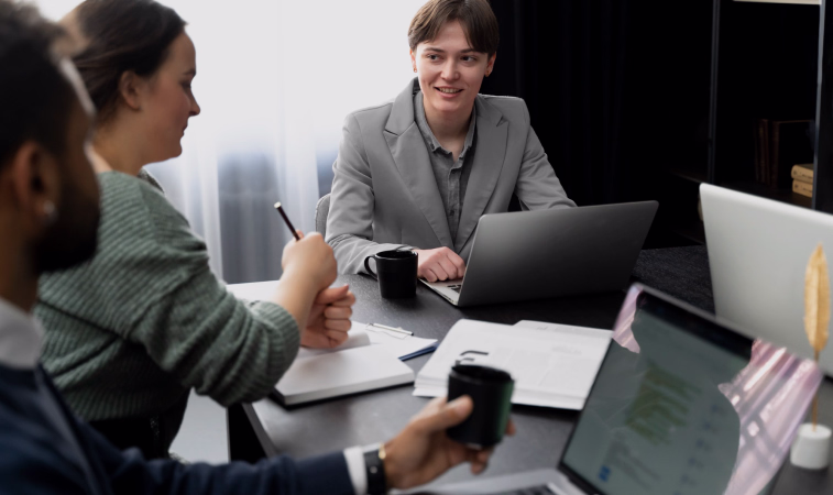 Professional association leaders collaborating on certification program strategy